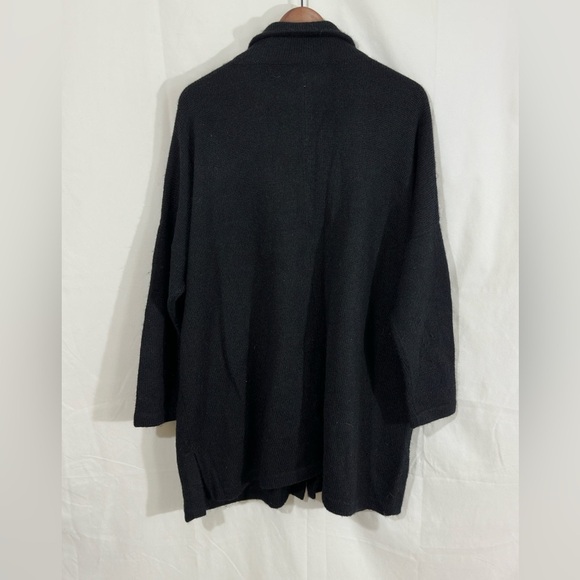 Peruvian Connection 100% Alpaca Long Black Cardigan Coat – Button Front – Peru - Picture 3 of 5